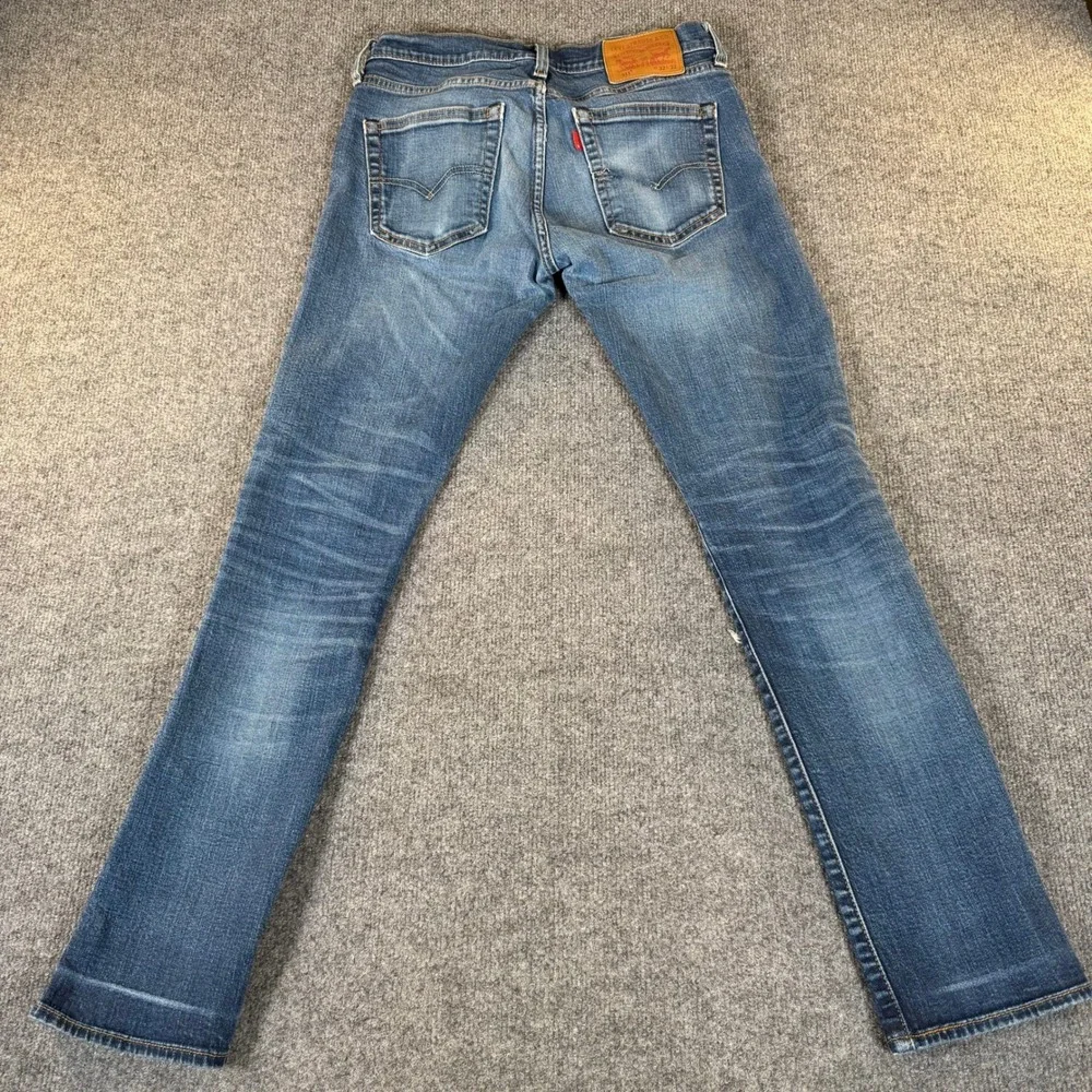 Levis 511 Slim Fit Selvedge Denim Jeans Blue Distressed 32x32 21948-0030 #3366